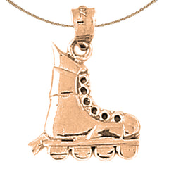 14K or 18K Gold Roller Blades Pendant