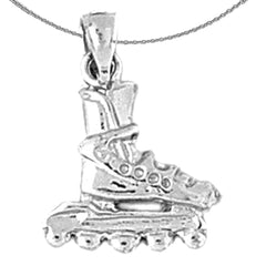 14K or 18K Gold Roller Blades Pendant