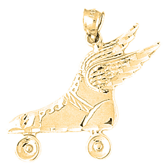 10K, 14K or 18K Gold Roller Skates Pendant