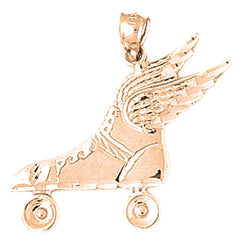 10K, 14K or 18K Gold Roller Skates Pendant