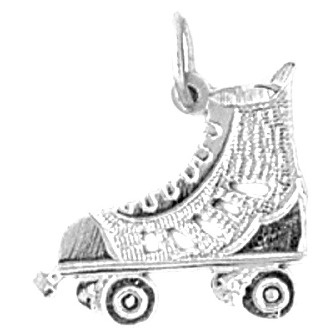 14K or 18K Gold Roller Skates Pendant