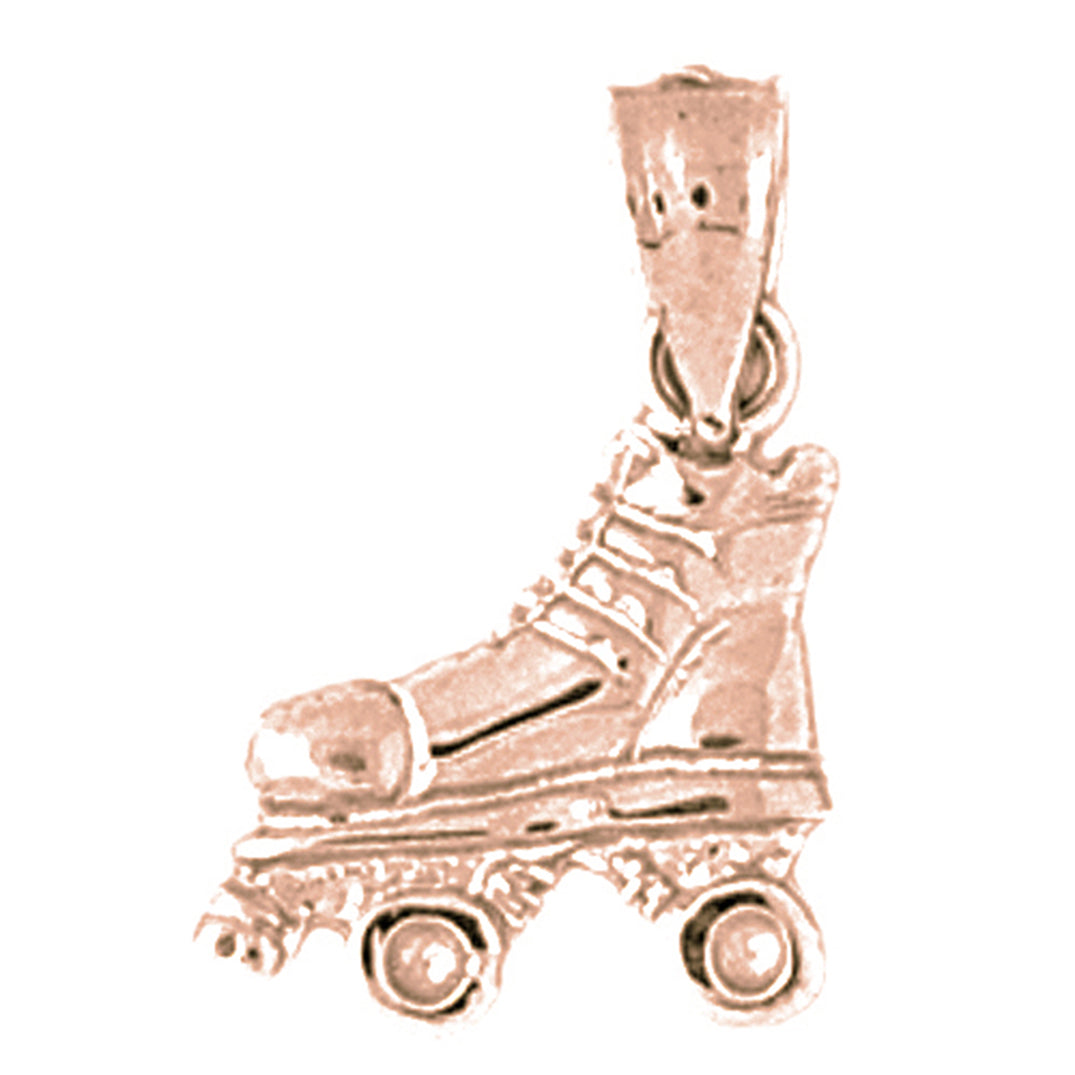 14K or 18K Gold Roller Skates Pendant