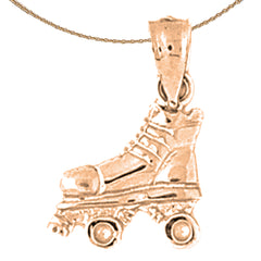14K or 18K Gold Roller Skates Pendant