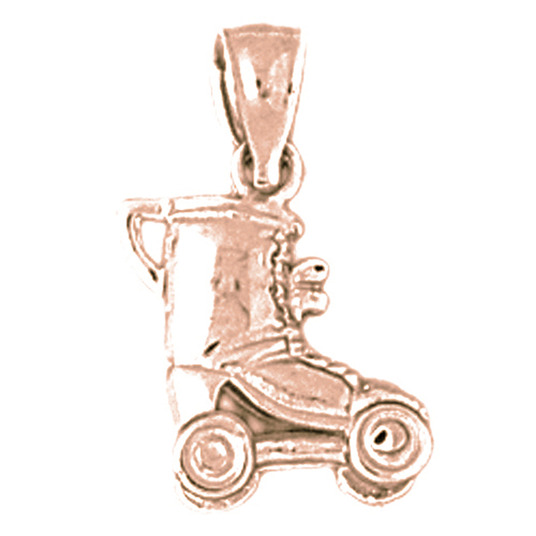 14K or 18K Gold Roller Skates Pendant