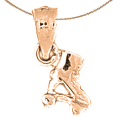 14K or 18K Gold 3D Roller Skates Pendant
