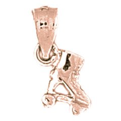 14K or 18K Gold 3D Roller Skates Pendant