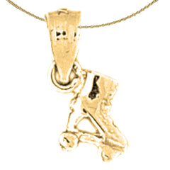 14K or 18K Gold 3D Roller Skates Pendant
