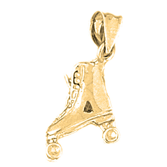 14K or 18K Gold 3D Roller Skates Pendant