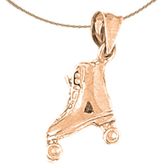 14K or 18K Gold 3D Roller Skates Pendant