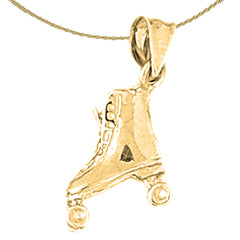 14K or 18K Gold 3D Roller Skates Pendant