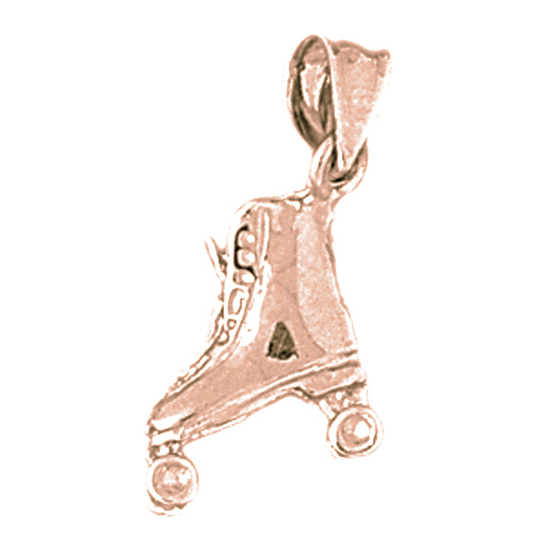 14K or 18K Gold 3D Roller Skates Pendant