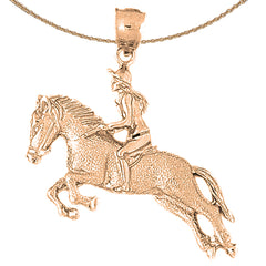 10K, 14K or 18K Gold Horse And Jockey Pendant
