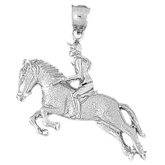 10K, 14K or 18K Gold Horse And Jockey Pendant