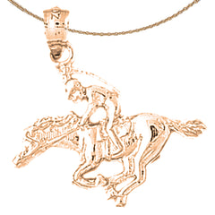Anhänger Pferd und Jockey aus 10 Karat, 14 Karat oder 18 Karat Gold