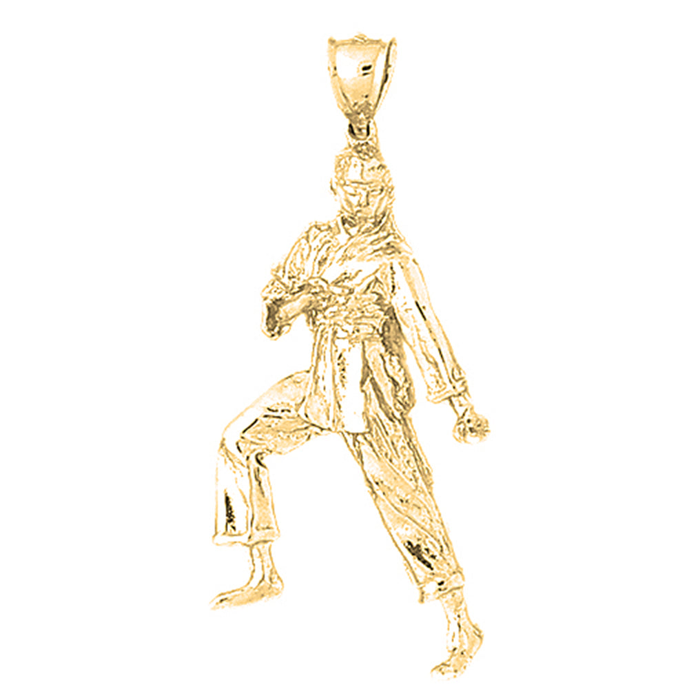 10K, 14K or 18K Gold Martial Arts Karate Pendant