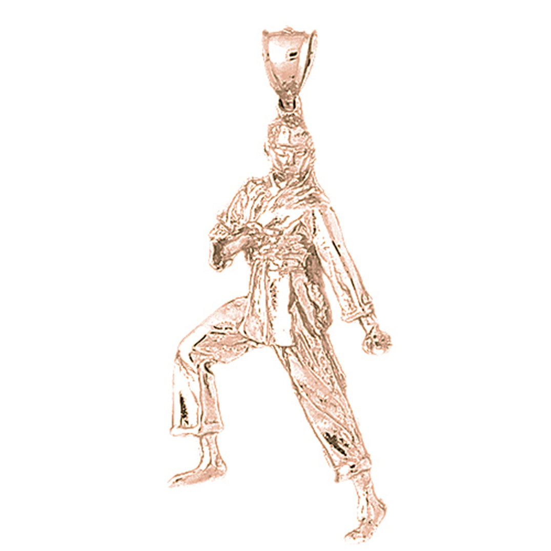 10K, 14K or 18K Gold Martial Arts Karate Pendant