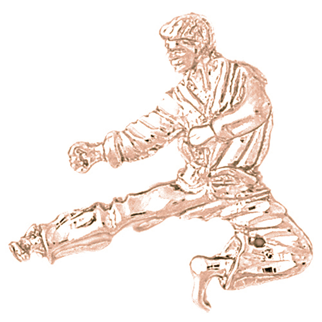 10K, 14K or 18K Gold Martial Arts Karate Pendant