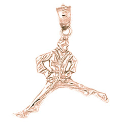 14K or 18K Gold Martial Arts Karate Pendant