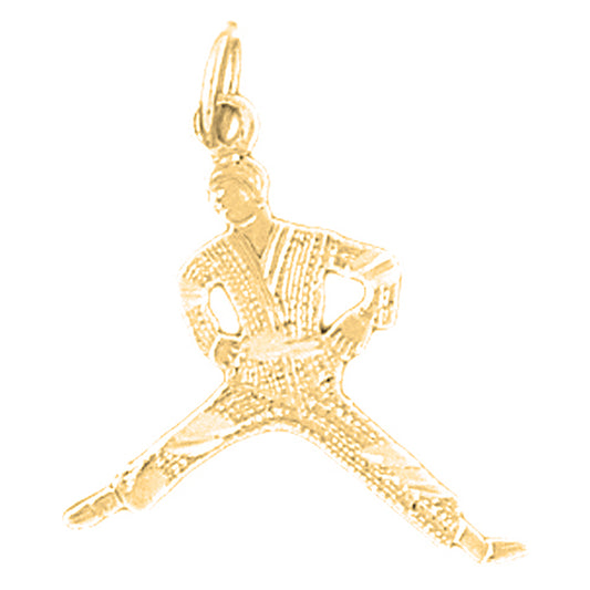 14K or 18K Gold Martial Arts Karate Pendant