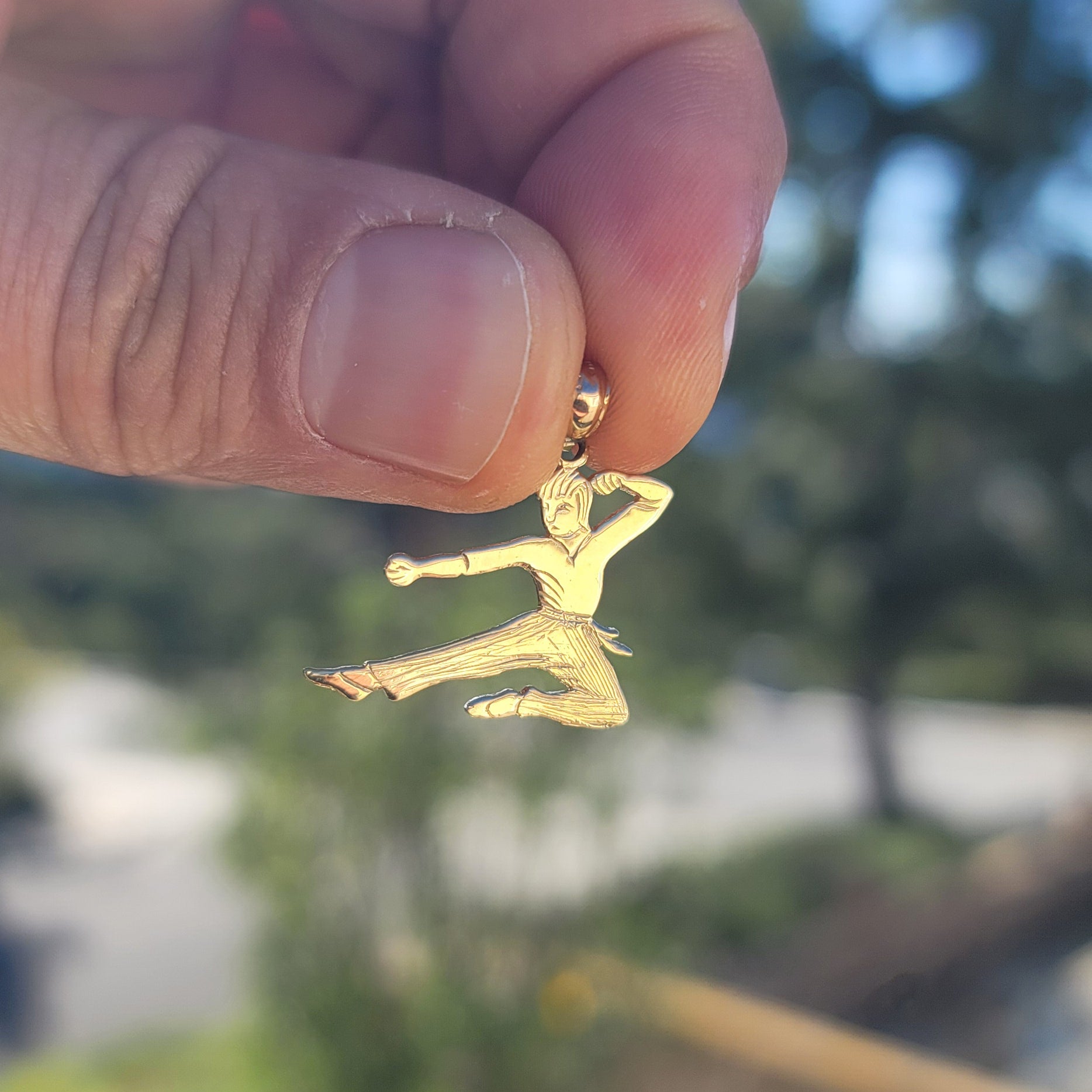 14K or 18K Gold Martial Arts Karate Pendant