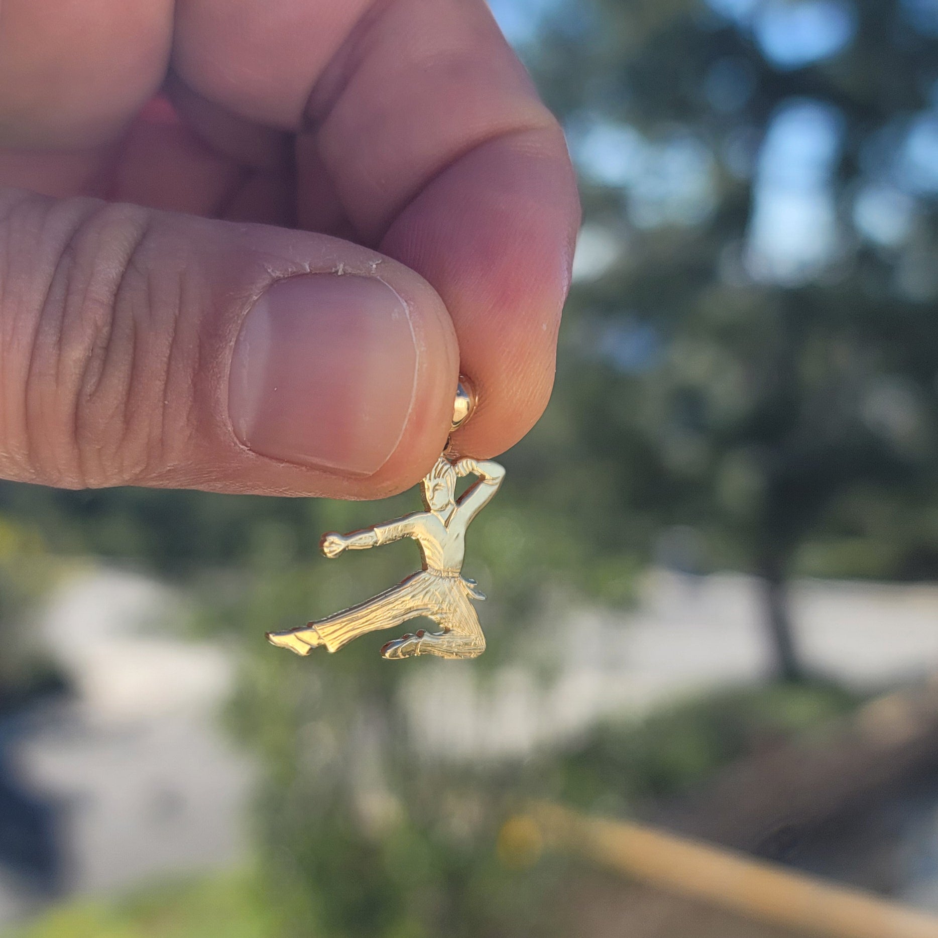 14K or 18K Gold Martial Arts Karate Pendant
