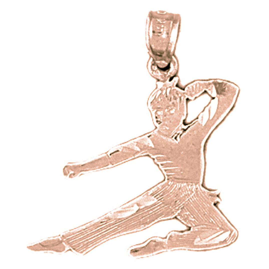 14K or 18K Gold Martial Arts Karate Pendant