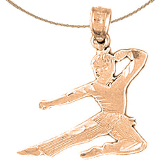 14K or 18K Gold Martial Arts Karate Pendant
