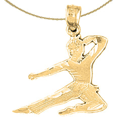 14K or 18K Gold Martial Arts Karate Pendant