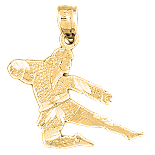 14K or 18K Gold Martial Arts Karate Pendant