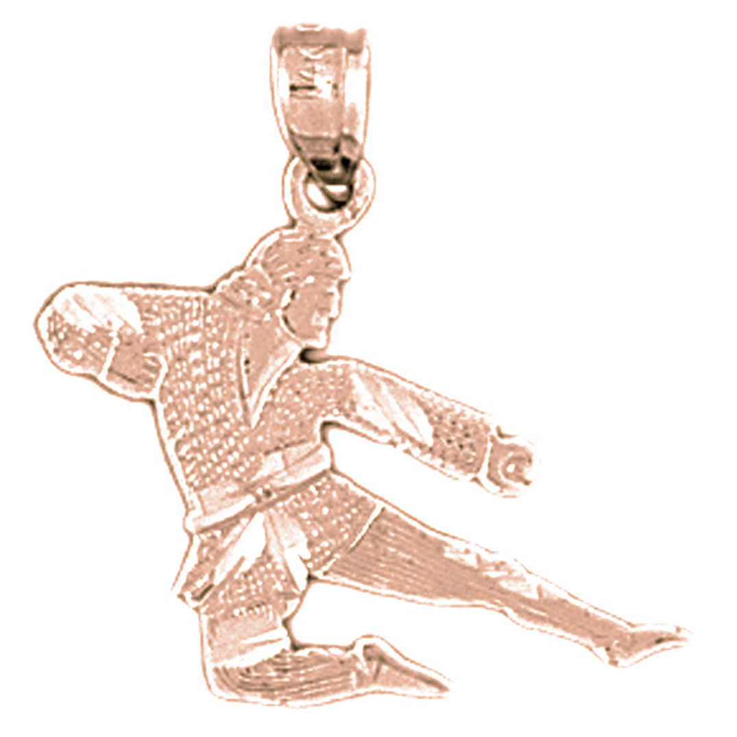 14K or 18K Gold Martial Arts Karate Pendant