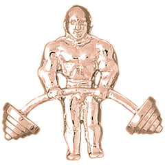 10K, 14K or 18K Gold Body Builder Pendant