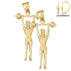 14K or 18K Gold 3D Body Builder Earrings