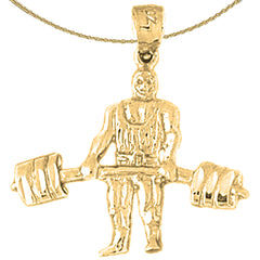14K or 18K Gold Body Builder Pendant