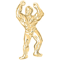 10K, 14K or 18K Gold Body Builder Pendant