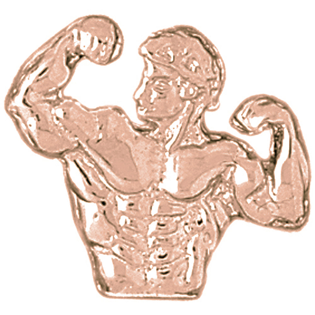 10K, 14K or 18K Gold Body Builder Pendant