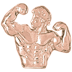 10K, 14K or 18K Gold Body Builder Pendant
