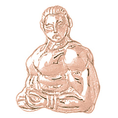 10K, 14K or 18K Gold Body Builder Pendant