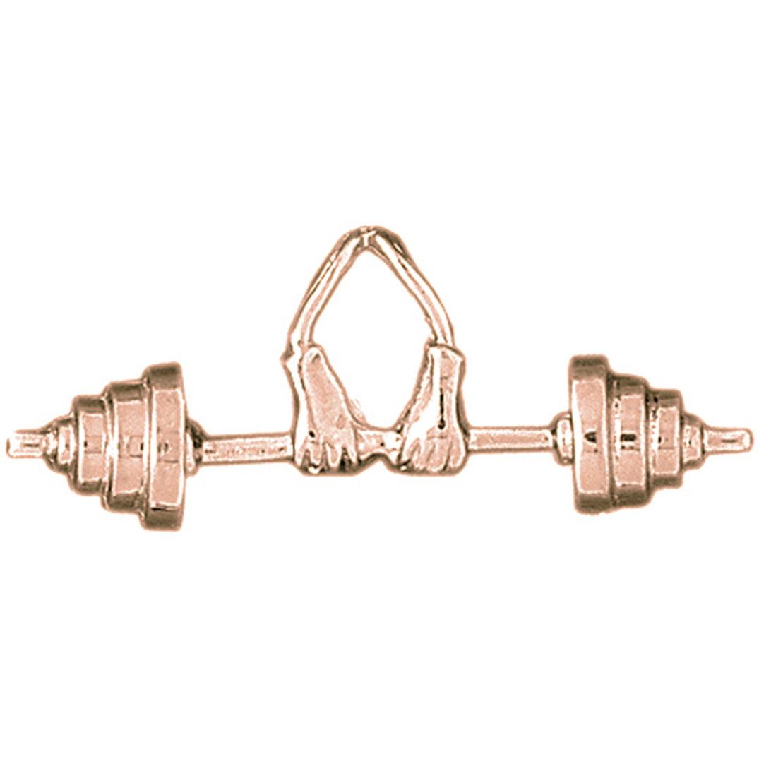 10K, 14K or 18K Gold Barbell Pendant