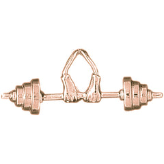 10K, 14K or 18K Gold Barbell Pendant