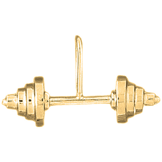 14K or 18K Gold Barbell Pendant