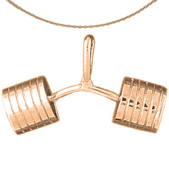 10K, 14K or 18K Gold Barbell Pendant