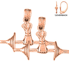 14K or 18K Gold Barbell Earrings