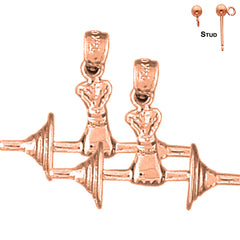 14K or 18K Gold Barbell Earrings