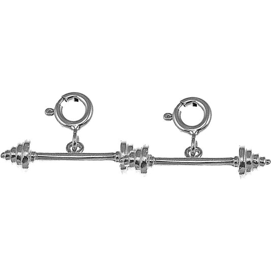 Sterling Silver 9mm 3D Barbell Earrings