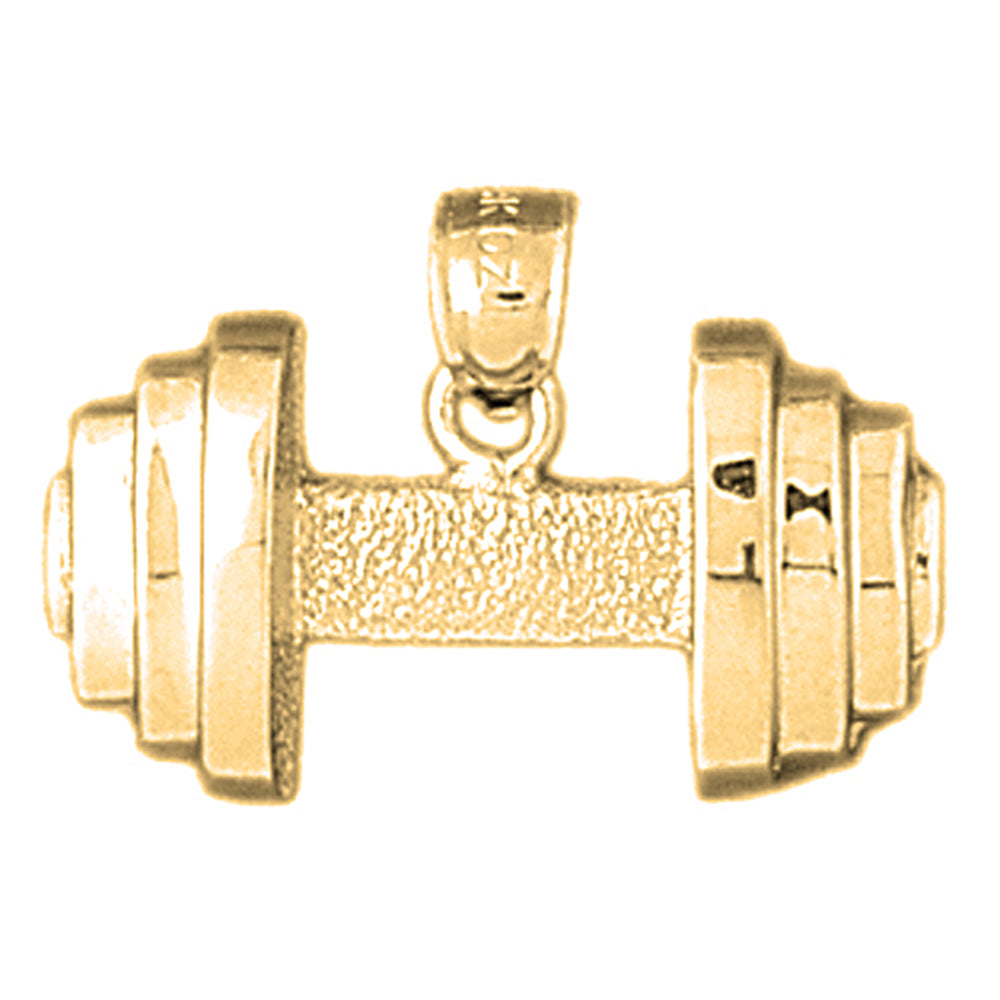 10K, 14K or 18K Gold Dumbbell Pendant