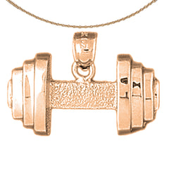 10K, 14K or 18K Gold Dumbbell Pendant