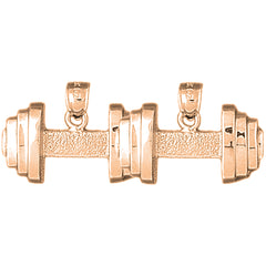 14K or 18K Gold 16mm Dumbbell Earrings