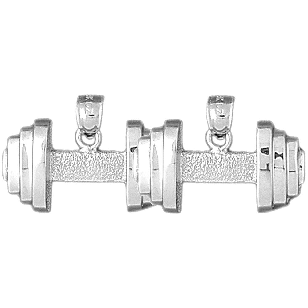 Sterling Silver 16mm Dumbbell Earrings