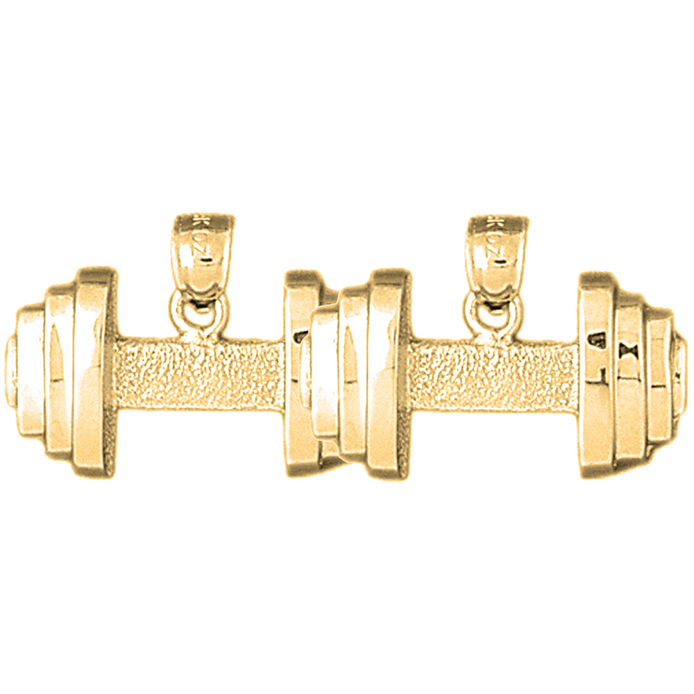 14K or 18K Gold 16mm Dumbbell Earrings