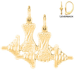 14K or 18K Gold Dumbbell Earrings